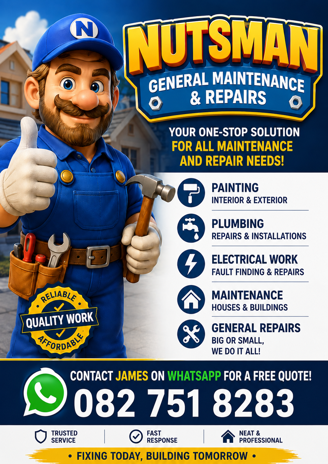 Nutsman maintenance and repair services in Kuils River